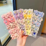 10Pcs/Set New Baby Girl Cute Colorful Flower Hair Bands Ponytail Holder Chilren Soft Scrunchies Rubber Kids Hair Accessories 4