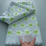 Nigerian Guipure Cord Lace Fabric 2025 High Quality 5 Yards Knitted African Water Solube Lace Fabric For Women For Wedding Dress 6