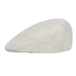 BOTVELA Linen Flat Cap for Men Women Herringbone Linen Newsboy Cap Lightweight Driver Ivy Hat Bakerboy Hat Summer Boina for Male 4