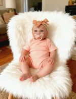NPK 18inch Reborn Baby Doll Meadow Soft Body 100% handmade 3D Skin with Visbile Veins Collectible Art Doll Christmas Gift 4