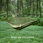 Single and Double Size Nylon Fabric Portable Travel Outdoor Camping Hanging Sleeping  Hammock with Mosquito Net 5