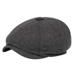 Retro Newsboy Caps Men British Painters Hats Autumn Winter Berets Herringbone Flat Cap Hip Hop Berets 2