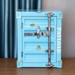 Industrial Container Nightstand - Vintage Storage Cabinet, Rustic Bedside Table, Distressed Metal & Dresser, Unique Home Decor 6