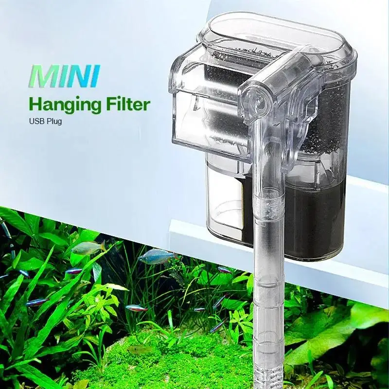 New Suspended Filter For Fish Tanks, Mini Filter, USB, 2.5W, 250H/L Suitable For Fish Tanks Below 30cm, Aquariums New Suspended Filter For Fish Tanks, Mini Filter, USB, 2.5W, 250H/L Suitable For Fish Tanks Below 30cm, Aquariums