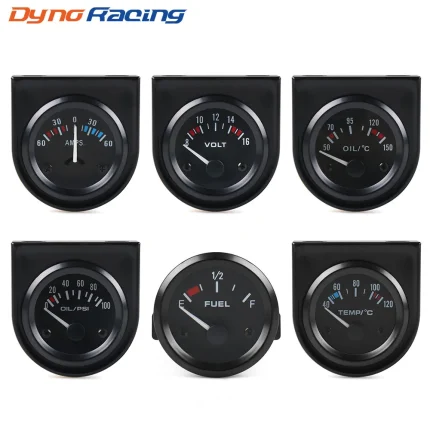 2INCH 52MM Black Volt meter Water temp Oil temp gauge Oil press gauge Fuel level gauge AMP Meter Triple gauge kits Car meter