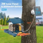 Outdoor Bird Feeder with Camera and Bird Bath Dual-Lens 2K HD Video AI Identification Solar Powered Instant Alerts IP66 Weather 4