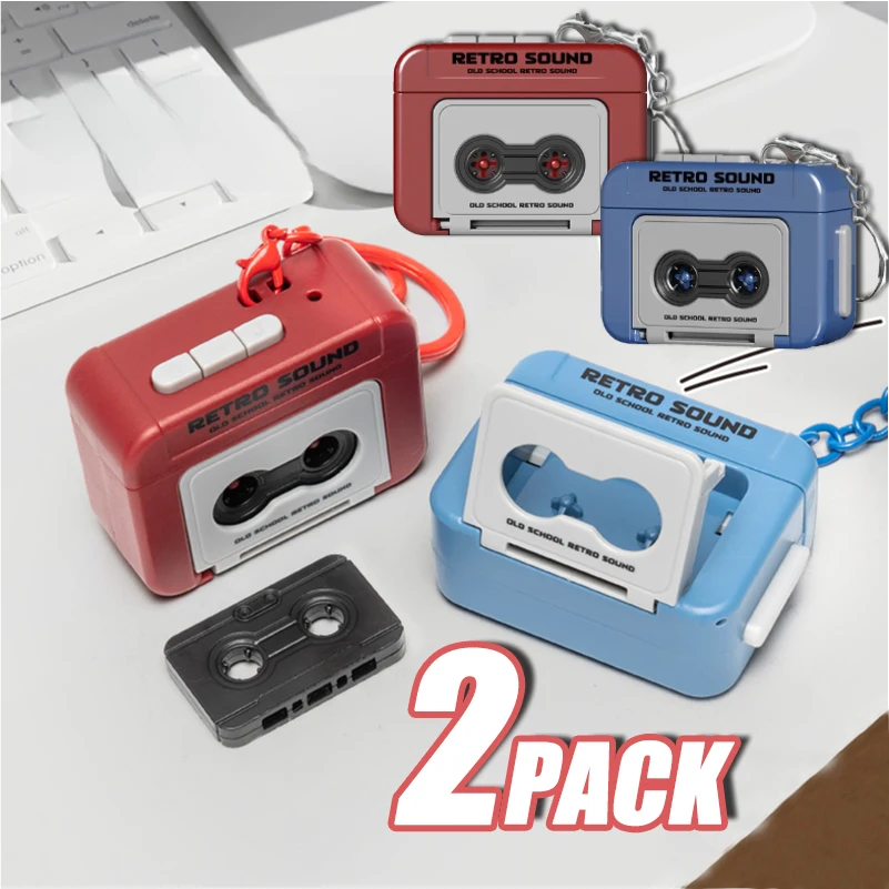 1/2Pcs Retro Recorder Keychain 15S Recorder Cassette Tape Keyring Student Bag Pendant Couple Friends Gift 1/2Pcs Retro Recorder Keychain 15S Recorder Cassette Tape Keyring Student Bag Pendant Couple Friends Gift