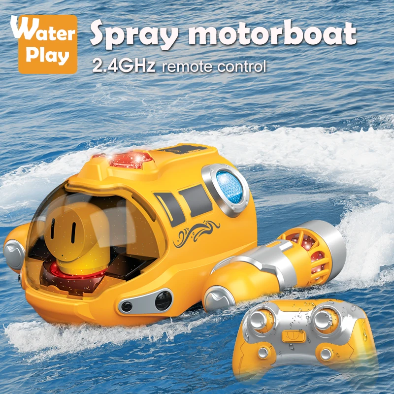2.4GHz Remote Control Motorboat Waterproof Spray Swimming Pool Bathing RC Steamboat Toys For Boys And Girls Children's Gift 2.4GHz Remote Control Motorboat Waterproof Spray Swimming Pool Bathing RC Steamboat Toys For Boys And Girls Children's Gift