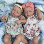 1Pcs 50CM Finished Reborn Baby Dolls LouLou Twins Girl Lifelike Silicone Vinyl Newborn 3D Skin Visible Veins DIY Toys For Girls