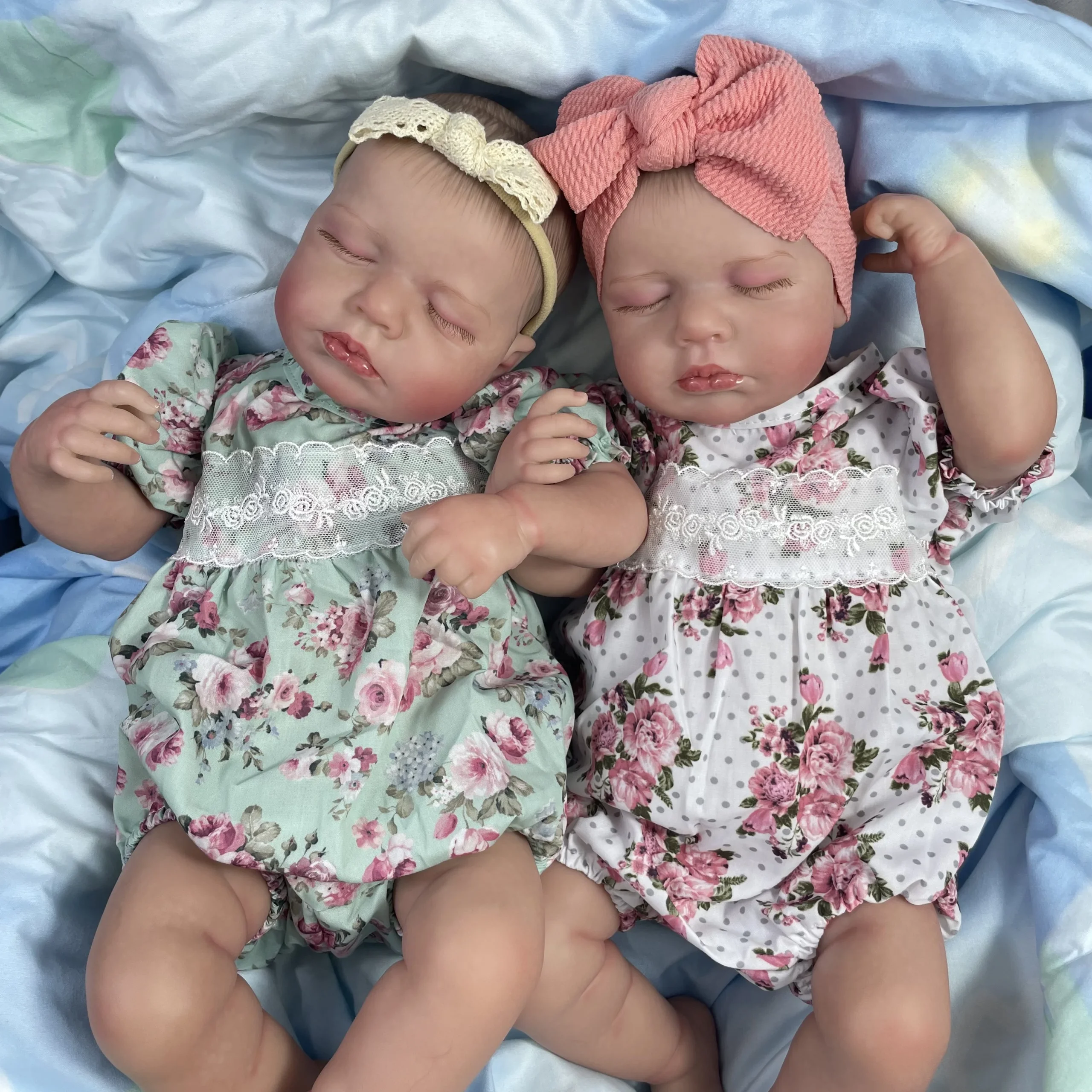 1Pcs 50CM Finished Reborn Baby Dolls LouLou Twins Girl Lifelike Silicone Vinyl Newborn 3D Skin Visible Veins DIY Toys For Girls 1Pcs 50CM Finished Reborn Baby Dolls LouLou Twins Girl Lifelike Silicone Vinyl Newborn 3D Skin Visible Veins DIY Toys For Girls