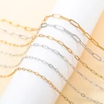 Polished Paper Clip Chain 2.5/2.7/4mm Stainless Steel Necklace Trendy Layering Choker Waterproof Jewelry Men And Women 2