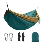 Ultralight portable hammock with steel clips & tree straps, lightweight backpack hammock for camping, hiking, backyard & outdoor 4