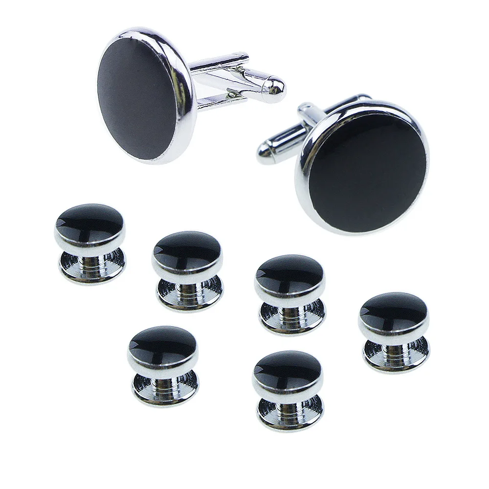 Mens Cufflinks and Studs Set for Tuxedo Shirts Business Wedding Party Cuff Links Classic Accessories Tie Clasp Collar Clips Gift Mens Cufflinks and Studs Set for Tuxedo Shirts Business Wedding Party Cuff Links Classic Accessories Tie Clasp Collar Clips Gift