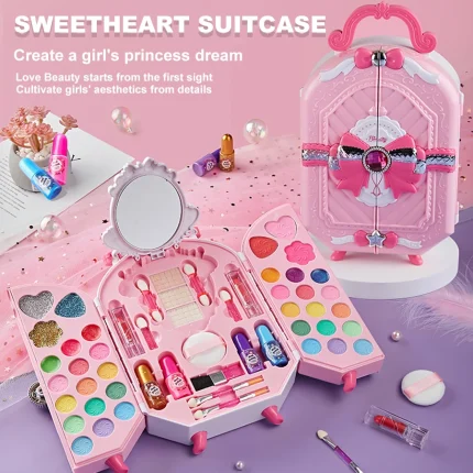 Wardrobe children's makeup bag girl, princess truly washable, pretending to play with makeup set toys, non-toxic and safe