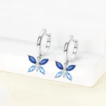 al 925 Sterling Silver Blue Zirconium Butterfly Earrings Colored Hoop Earrings Women Female Party Fine Earring Jewelry 6