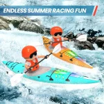 Rc Boat Kayak Racing Ship 2.4G Remote Control Rowing Boat Paddling Water Competition Games Summer Outdoor Toy for Boys Kids Gift 2