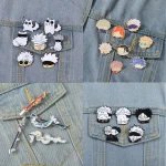 3-6pcs/Set Anime Collection Enamel Pins Custom Cartoon Character Brooch Lapel Badge Cute Jewelry Gift for Fans