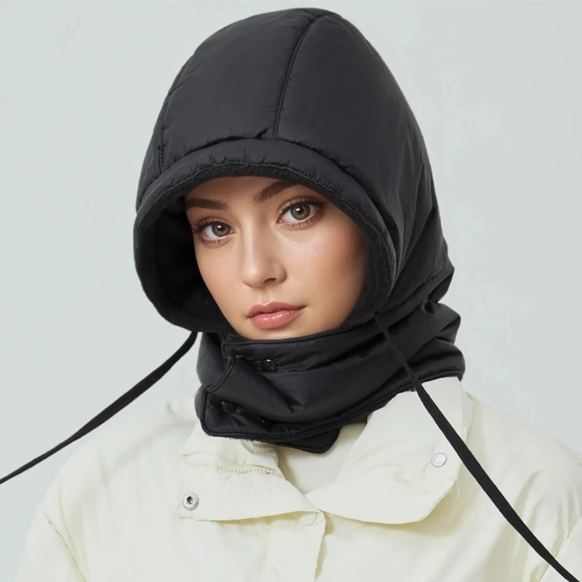 New Style Windproof Hats Plush Fleece Lined Warm Winter Cap Hooded Full Cover Waterproof Hats For Women Solid Color Winter Hats New Style Windproof Hats Plush Fleece Lined Warm Winter Cap Hooded Full Cover Waterproof Hats For Women Solid Color Winter Hats