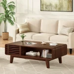 Coffee Table, Living Room Tables, Modern Table with Storage, Mid Century Farmhouse Wood Coffee Table for Living Room