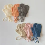 Winter Baby Wool Gloves Halter Knitted Kids Mittens for Girls Boys Accessories Candy Color Children Gloves Baby Gift 1-4Y 2