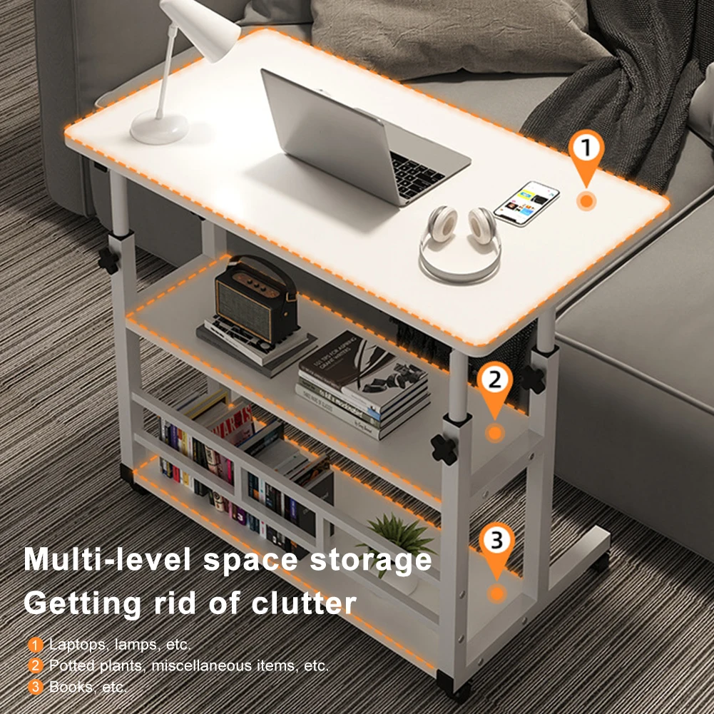 Multi-Layer Standing Desk Height Adjustable Wooden Computer Desk Workstation Work Table Bedside Table for Home Office Multi-Layer Standing Desk Height Adjustable Wooden Computer Desk Workstation Work Table Bedside Table for Home Office