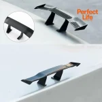 1Pcs Car Rear Spoiler Mini Wing Small Model Decoration Auto Parts GT Style Winglet Mini Carbon Fiber Look Tail Wing 2