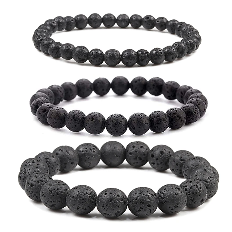 Charm Bracelet Natural Stone Beads 6/8/10mm Volcanic Lava Tiger Eye Beads Elastic Bracelets For Men Women Jewelry pulsera hombre Charm Bracelet Natural Stone Beads 6/8/10mm Volcanic Lava Tiger Eye Beads Elastic Bracelets For Men Women Jewelry pulsera hombre