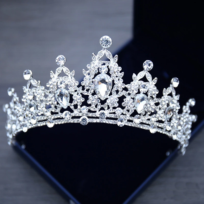 Wedding Hair Tiara Crystal Bridal Tiara Crown Silver Color Diadem Veil Tiaras Wedding Hair Accessories Headpieces Head Jewelry Wedding Hair Tiara Crystal Bridal Tiara Crown Silver Color Diadem Veil Tiaras Wedding Hair Accessories Headpieces Head Jewelry