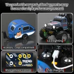 Q222 Q223 1:64 Mini RC Truck with Trailer Monster-Regulating Alloy All Terrain Remote Control Model Cars Toys for Kids Gift 2