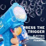Fully Automatic Bubble Gun Rocket Bubbles Machine Automatic Blower with Bubble Liquid Toy for Kids Beach Outdoor Bubble Gifts 6