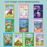 Magic Water Drawing Book Children's Montessori Reusable Coloring Book, Sensory Early Educational Learning Painting Toys for Kids 2