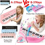 37 Keys Kids Electronic Piano with Microphone Educational Toys Musical Instrument for Kids Toddlers Boys Girls Birthday Gift 6