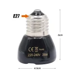 25/50/75/100W E27 Reptile Pet Heating Lamp Black Infrared Ceramic Emitter Heat Light Bulb Turtle Lizard Pet Brooder 220V 3