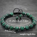4 Styles Fashionable Malachite Bracelet, Natural Stone Beads Bracelet for Men and Women Valentine's Day Gift 3