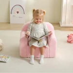 Portable Comfy Toddler Chair for Boys & Girls, Soft Baby Armchair with Removable Washable Sherpa Cover, Ideal for Reading and Pl 3