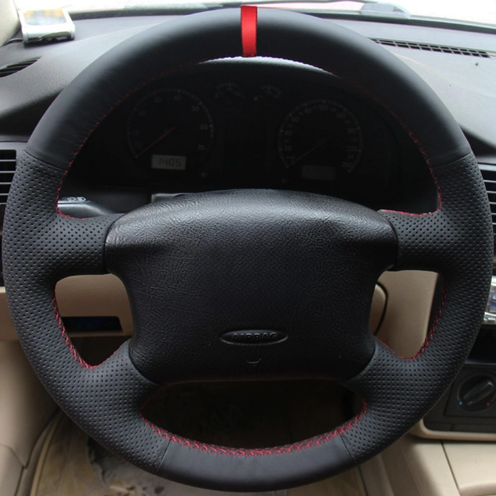 Car Steering Wheel Cover Artificial Leather Red Marker For Volkswagen VW Passat B5 1996-2005 Golf 4 1998-2004 Seat Alhambra Car Steering Wheel Cover Artificial Leather Red Marker For Volkswagen VW Passat B5 1996-2005 Golf 4 1998-2004 Seat Alhambra