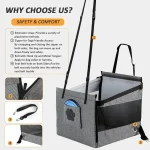 Portable Car Pet Seat Stable Dog Carrier with Safety Mesh Protector Waterproof Design for Puppy Travel Outdoor Use 3