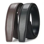 Automatic Buckle Belts for Men High Quality Brown/Black Genuine Leather Belts with Adjustable Ratchet Belt for Men 6