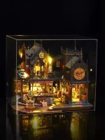2014 New DIY Big Doll House Wooden Case Miniature Furniture Dollhouse Toys for Children Birthday Gifts 5