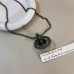 3D Black Saturn Waist Chain | Light Luxury Body Jewelry for Women's Waist Decor 3