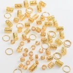 80pcs Dreadlock Hair Beads - Stylish Alloy Hair Accessories Loc Hair Jewelry for Braids for Girls and Women 2