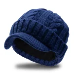 Big Head Men Winter Outdoors Oversize Knitted Hat Women Warm Fleece lining Woolly Hats Lady Newsboy Cap Dad Large Baseball Cap 2