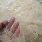 New 45cmX150cm Mesh Sparkle Fabric Soft DIY Sewing Sparkle Tulle Fabric Glitter Sequin Solid Color Decoration Material