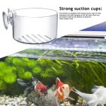 Acrylic Aquatic Plant Cup Aquarium Fish Tank Glass Plant Pot with suction holder Feeding Container Stand for Aquarium Lanscape 4
