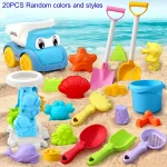 Children's Beach Toy Set, ATV, Sand Digging and Water Toy, Beach Bucket, Hourglass, Shovel, Beach Sand Play Tool Random Colors 5