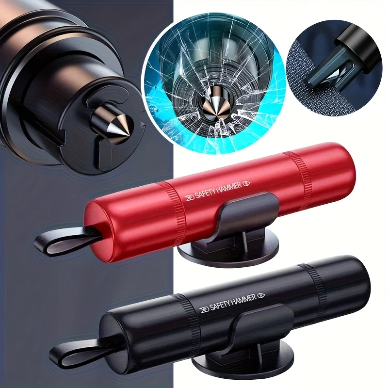 1/2 Set of Two Color Options to Choose From: Car Safety Hammer with Window Breaker and Seatbelt Cutter, Emergency Escape Tool, Portable Multifunctional Safety Hammer, Emergency Escape Window-Breaking Gadget 1/2 Set of Two Color Options to Choose From: Car Safety Hammer with Window Breaker and Seatbelt Cutter, Emergency Escape Tool, Portable Multifunctional Safety Hammer, Emergency Escape Window-Breaking Gadget