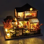 Diy Mini Wooden Dollhouse With Furniture Light Kit Doll House Casa Miniature Accessories Handmade Wooden Toys Birthday Gifts 3