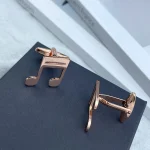 Stainless Steel Musical Symbol CuffLinks for Mens Luxury Designer Clothes Music Cuffs Button Tie Clips Wedding Souvenirs Jewelry 5