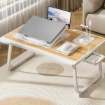 Foldable laptop desk, desktop lifting laptop rack, reading laptop desk, home breakfast tray office desk, study desk with drawers 4