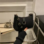 Popular Retro Gentle Temperament Small Square Bag 2024 Autumn Shoulder Handheld Fashion Casual Yankee Underarm Small Square Bag 4